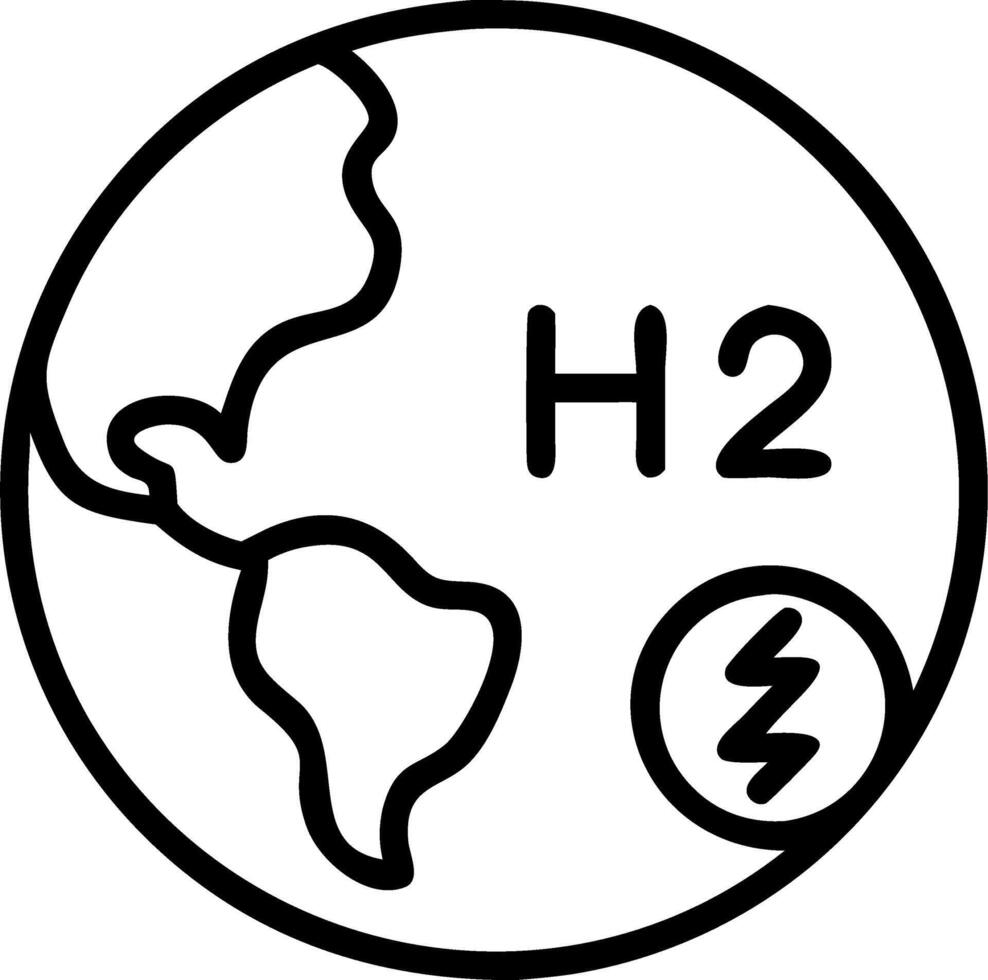 H2 hydrogen innovation zero emissions technology Globe Glass with H2 icons Reduce carbon dioxide and greenhouse gases production fuel station Renewable fuel green energy Green Clean Set 2 vector