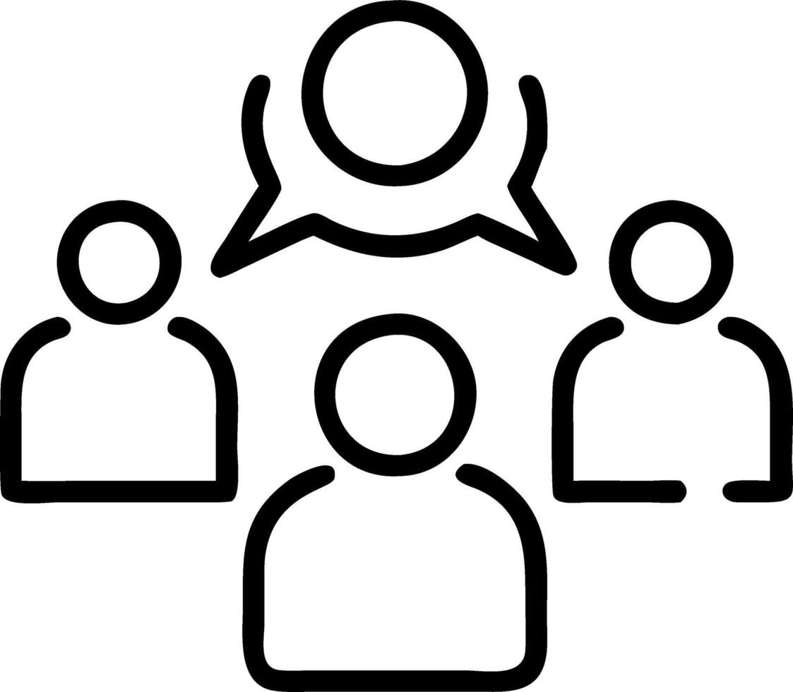 Group business people meeting for creative marketing planning symbolizes teamwork brainstorming and collaborative workplace success concept as Highlights the power of group collab Clean vector