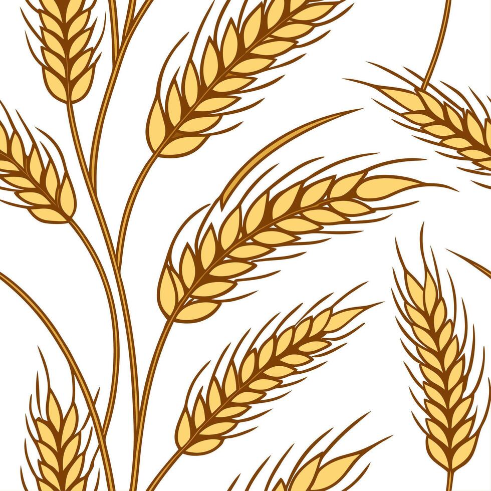 Golden harvest wheat seamless tile pattern with autumn textures and warm hues concept as Golden wheat stalks with autumn textures create a harvest wheat seamless tile pattern full Clean vector
