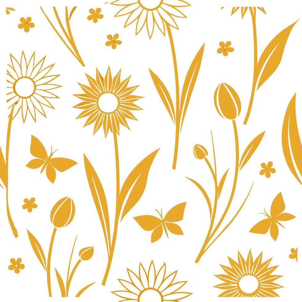 Golden glow of spring sunshine seamless tile pattern with soft highlights and radiant warmth concept as A golden glow of spring sunshine with soft highlights creates a radiant warm Clean vector