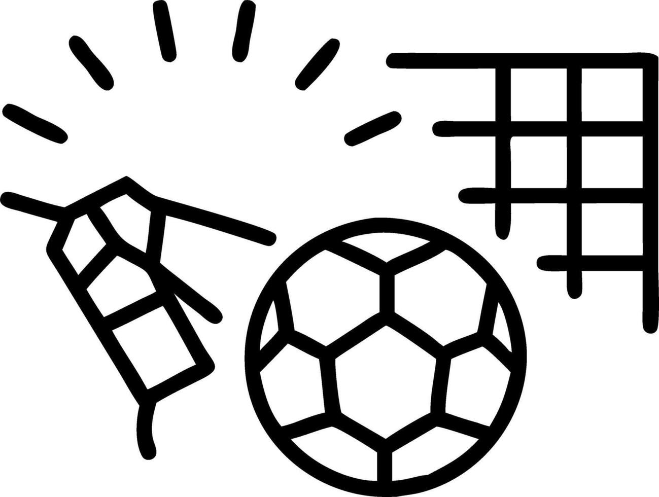 Glowing blue soccer ball in goal wireframe symbolizing goal setting and achievement in a dynamic low poly design concept as Futuristic design emphasizes success strategy and focus Clean vector