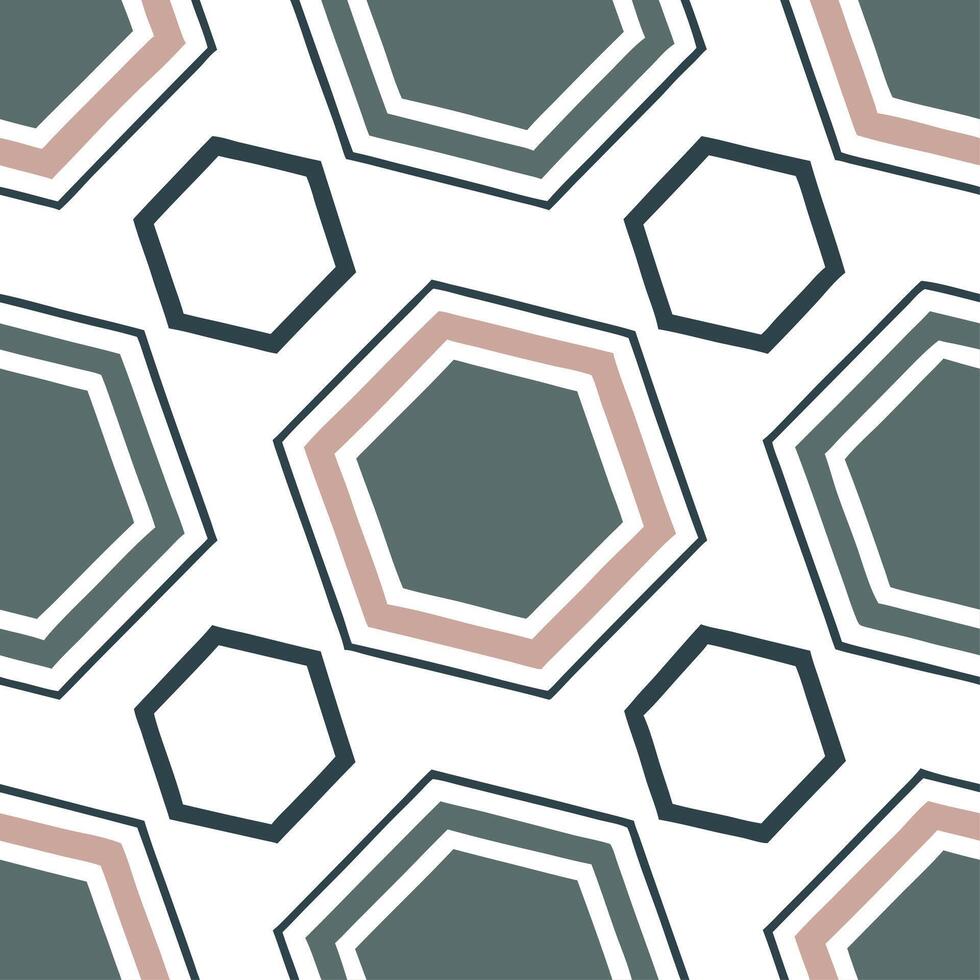 Geometric retro polygon seamless tiles muted jewel tones on white background suitable for sophisticated designs concept as Creating geometric seamless tile with retro polygons in m Clean vector
