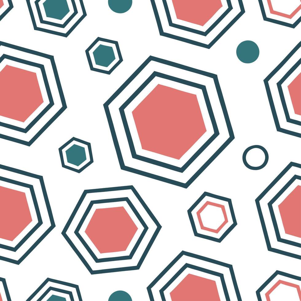 Geometric retro polygon seamless tiles jewel tones on white background perfect for elegant designs concept as Creating geometric seamless tile with retro polygons in jewel tones on Clean vector