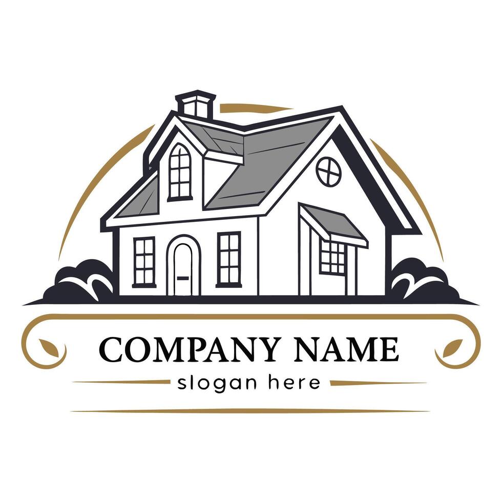 a house logo with a window and a white background vector