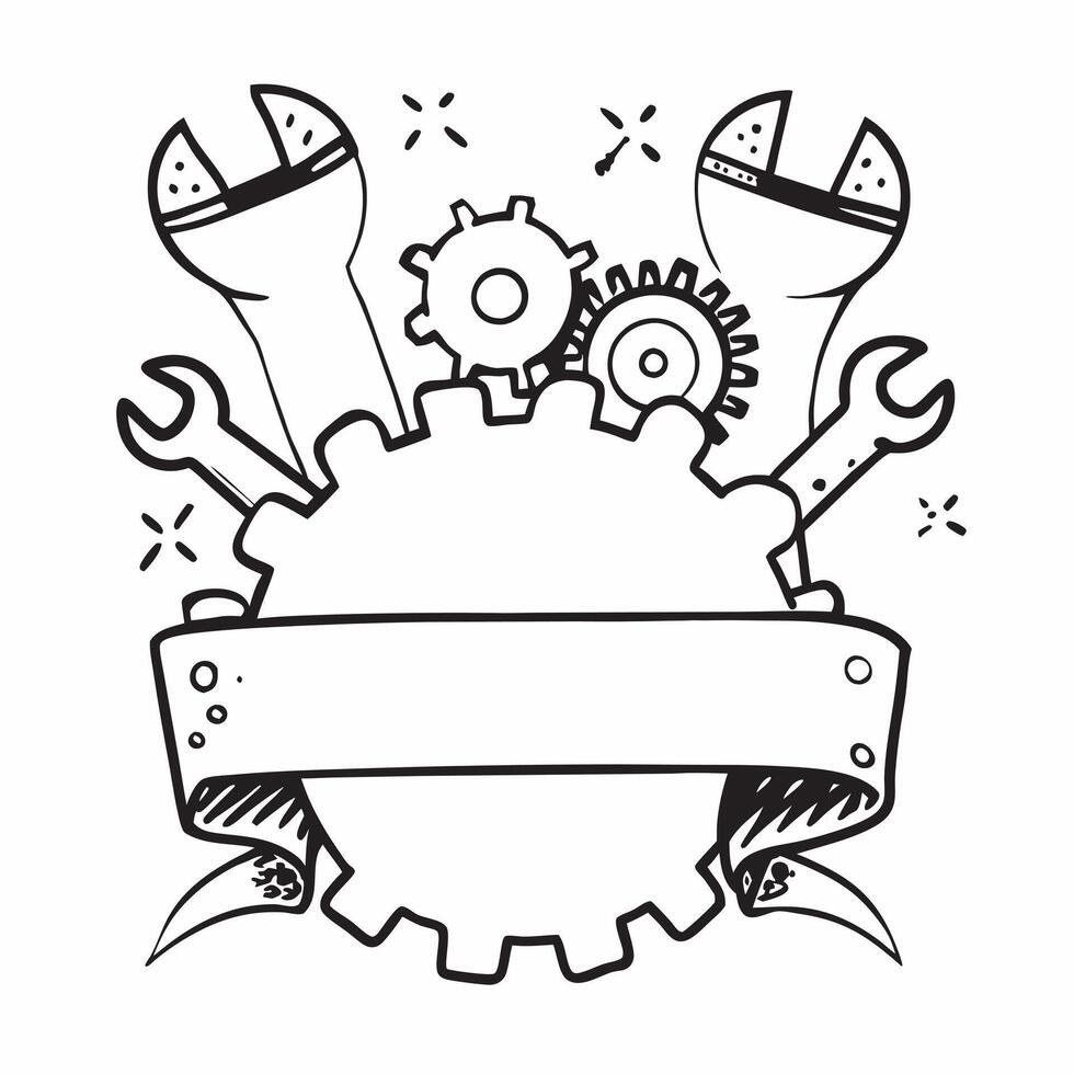 Gear and Tool Border with Celebrating Workers Wording concept as A unique border frame featuring gears and tools symbolizing the intricate machinery and teamwork behind labor The Clean vector