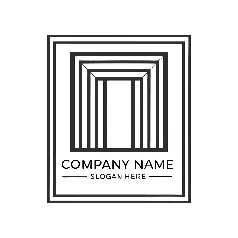 modern logo design with a square frame white background vector