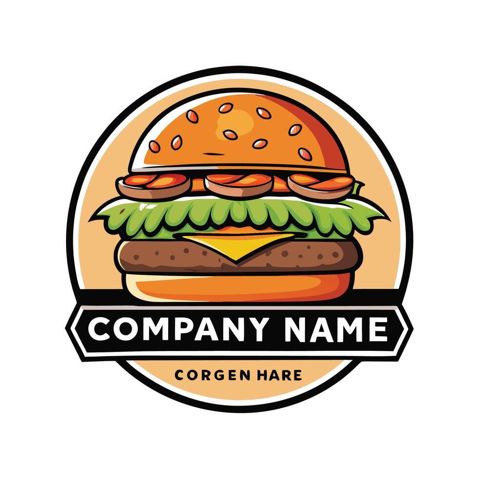 burger logo design white background vector