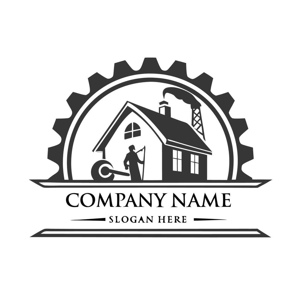 a logo for a company that makes machinery white background vector