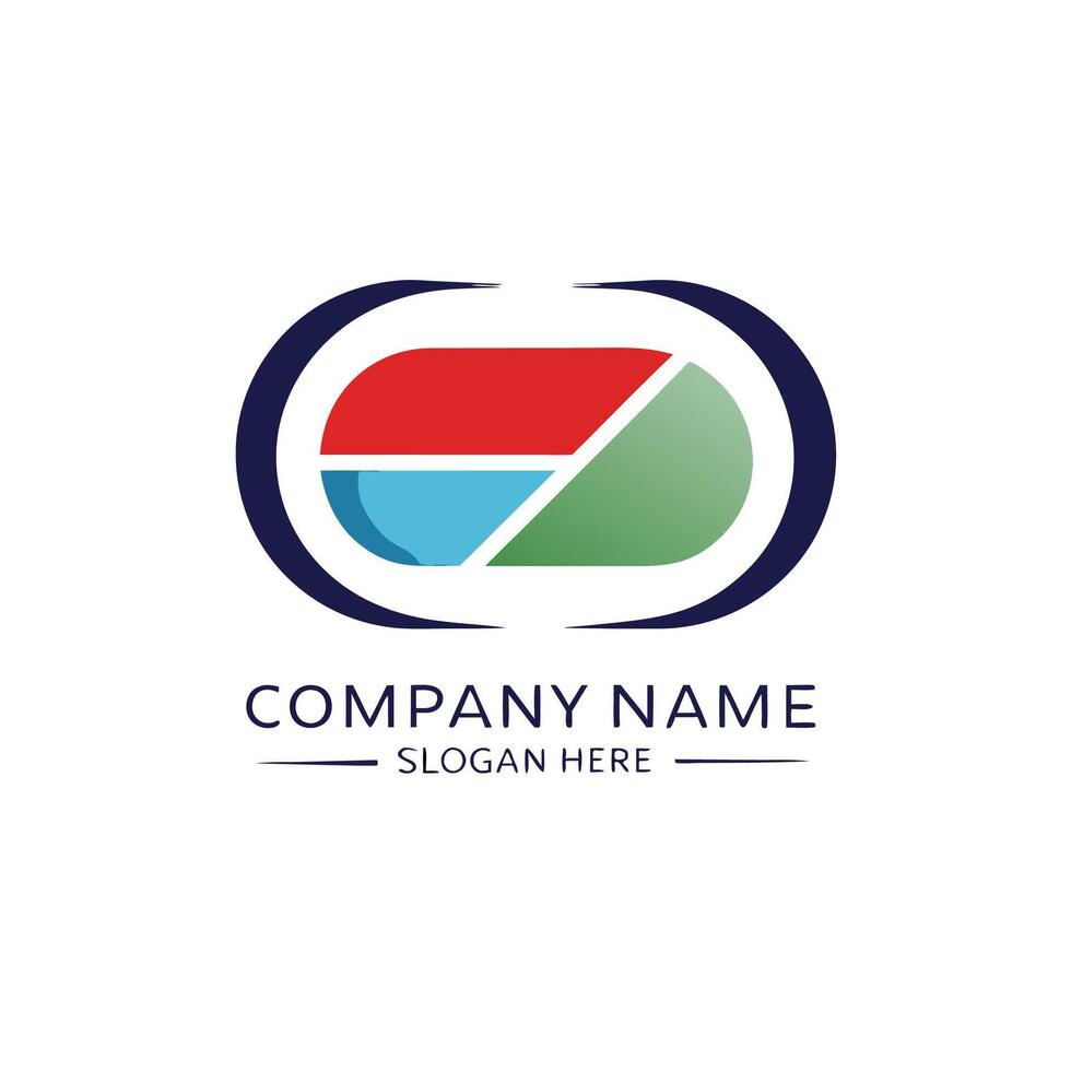 a logo for a company that is made up of a circle and a letter white background vector