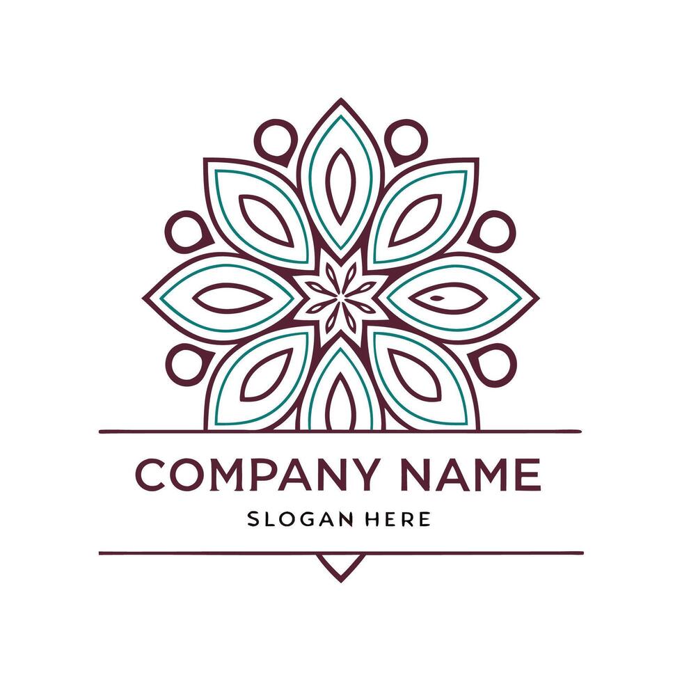 a logo for a company that is made up flower white background vector