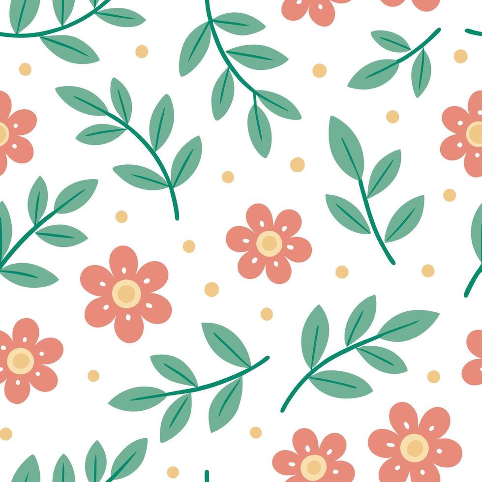 Fresh spring floral seamless pattern with lively blooms and soft white balance for cheerful spring projects concept as Lively floral pattern with blooming flowers and soft white ba Clean Set 2 vector