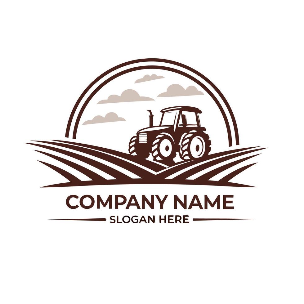 tractor logo design template white background vector