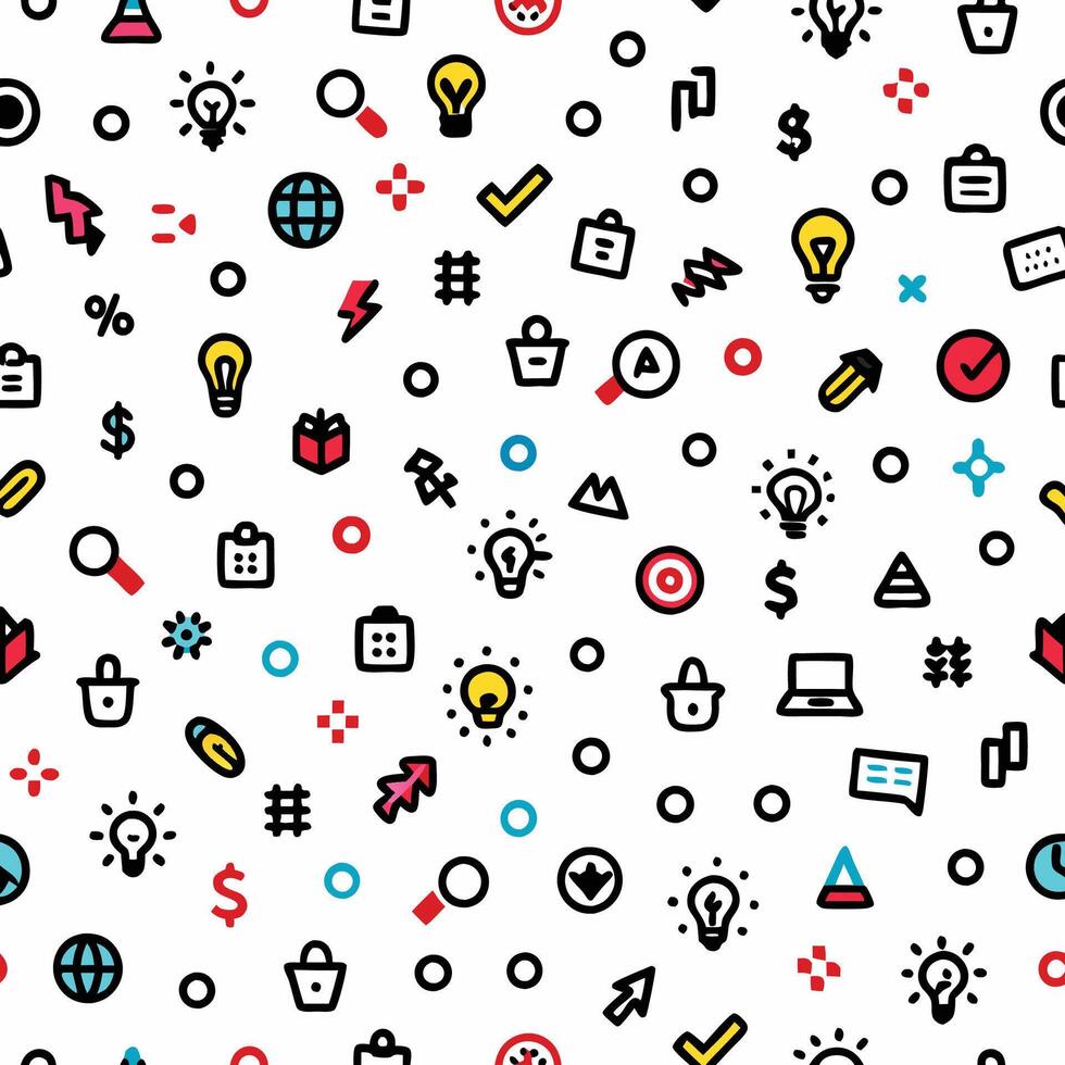 a seamless pattern with icons and symbol background vector