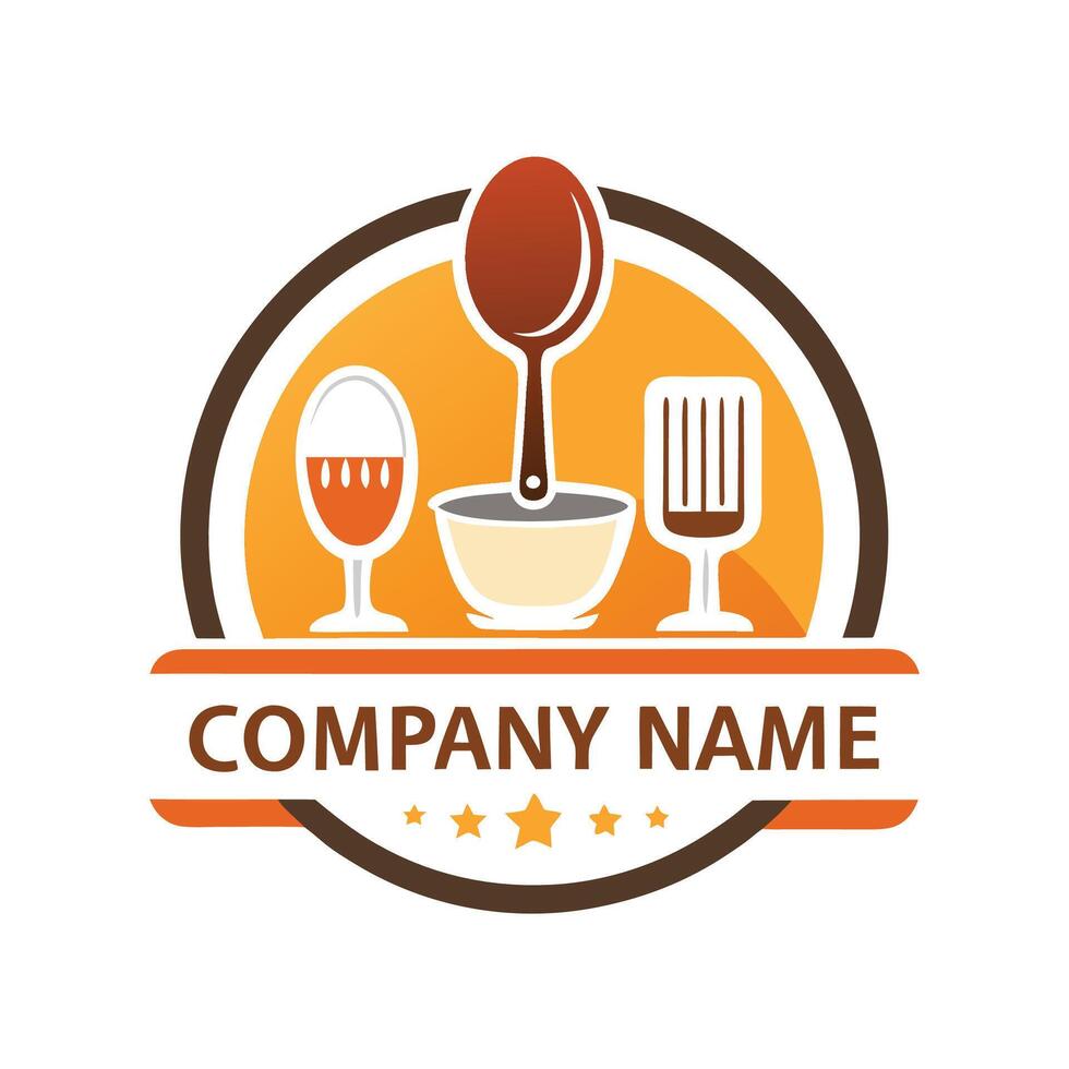 a logo for a company that is called kitchen white background vector