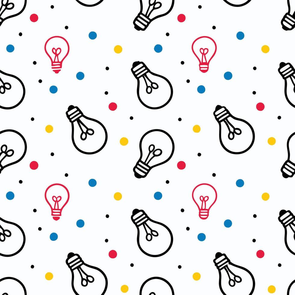 light bulb seamless pattern white background background vector