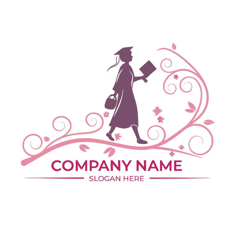 graduation logo design template white background vector