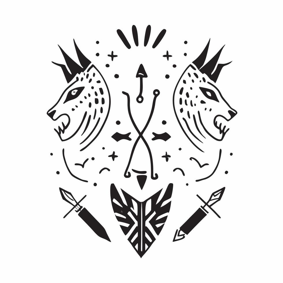Ethnic patterns seamless design with animal prints and tribal symbols for an earthy wild inspired aesthetic concept as Tribal animal prints and ethnic symbols ideal for an earthy w Clean vector
