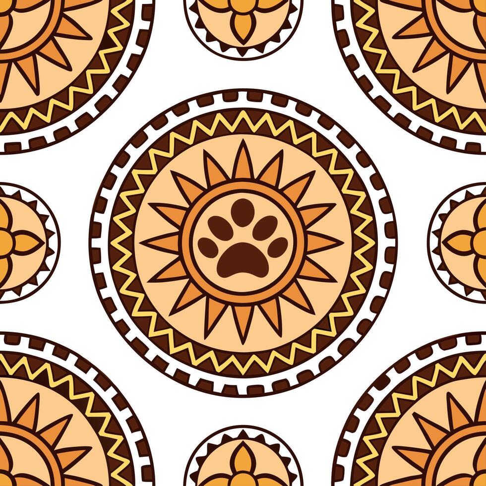 Ethnic patterns seamless design with animal prints and tribal symbols for an earthy wild inspired aesthetic concept as Tribal animal prints and ethnic symbols ideal for an earthy w Clean Set 2 vector