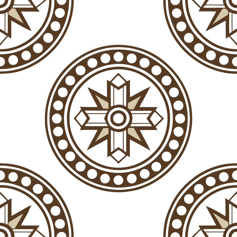 Ethiopian Geez seamless tile pattern with earthy tones and traditional motifs for cultural decor concept as Earthy toned Geez patterns arranged seamlessly for traditional Ethiopian Clean Set 2 vector