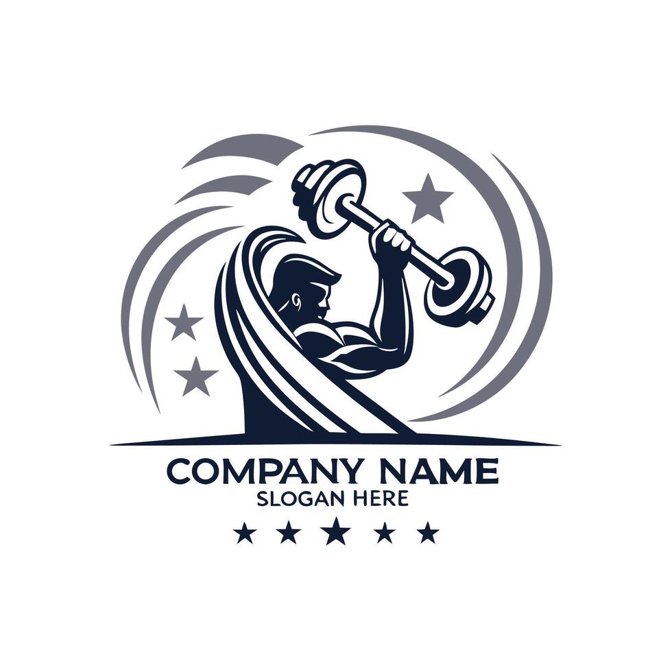 a logo for a gym or fitness center white background vector