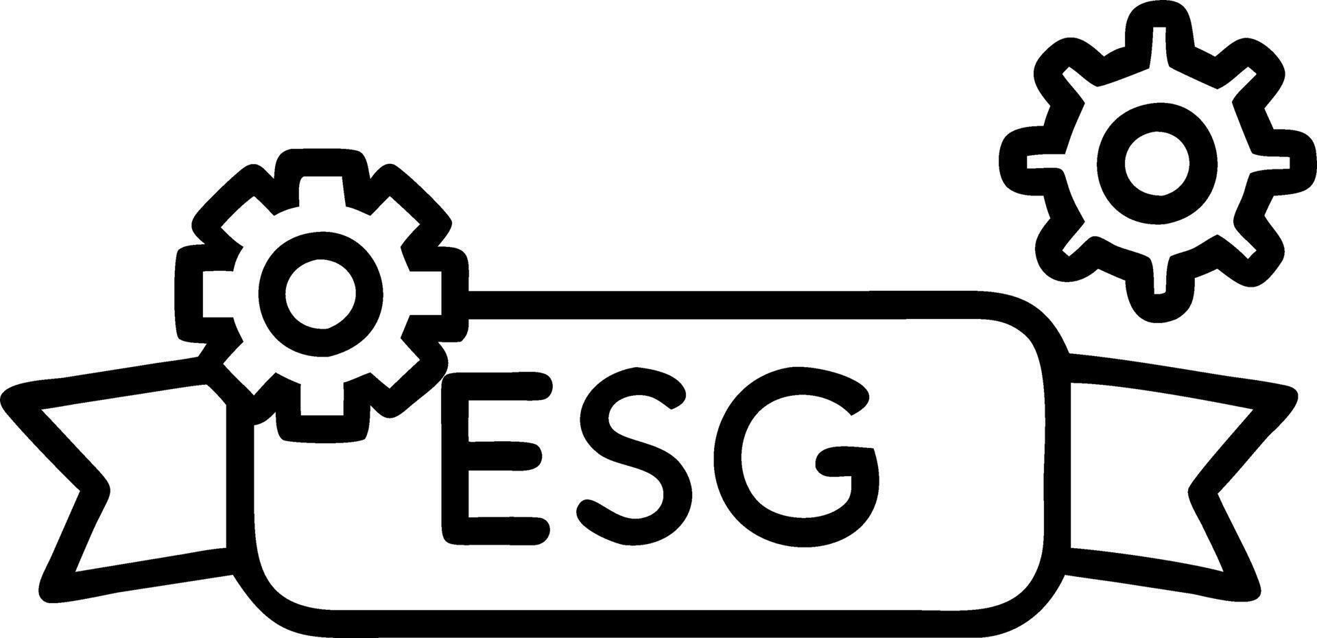 ESG banner business organization environment social governance cogs gear wireframe mesh concept innovation sustainability concept as ESG banner highlights environment social govern Clean vector
