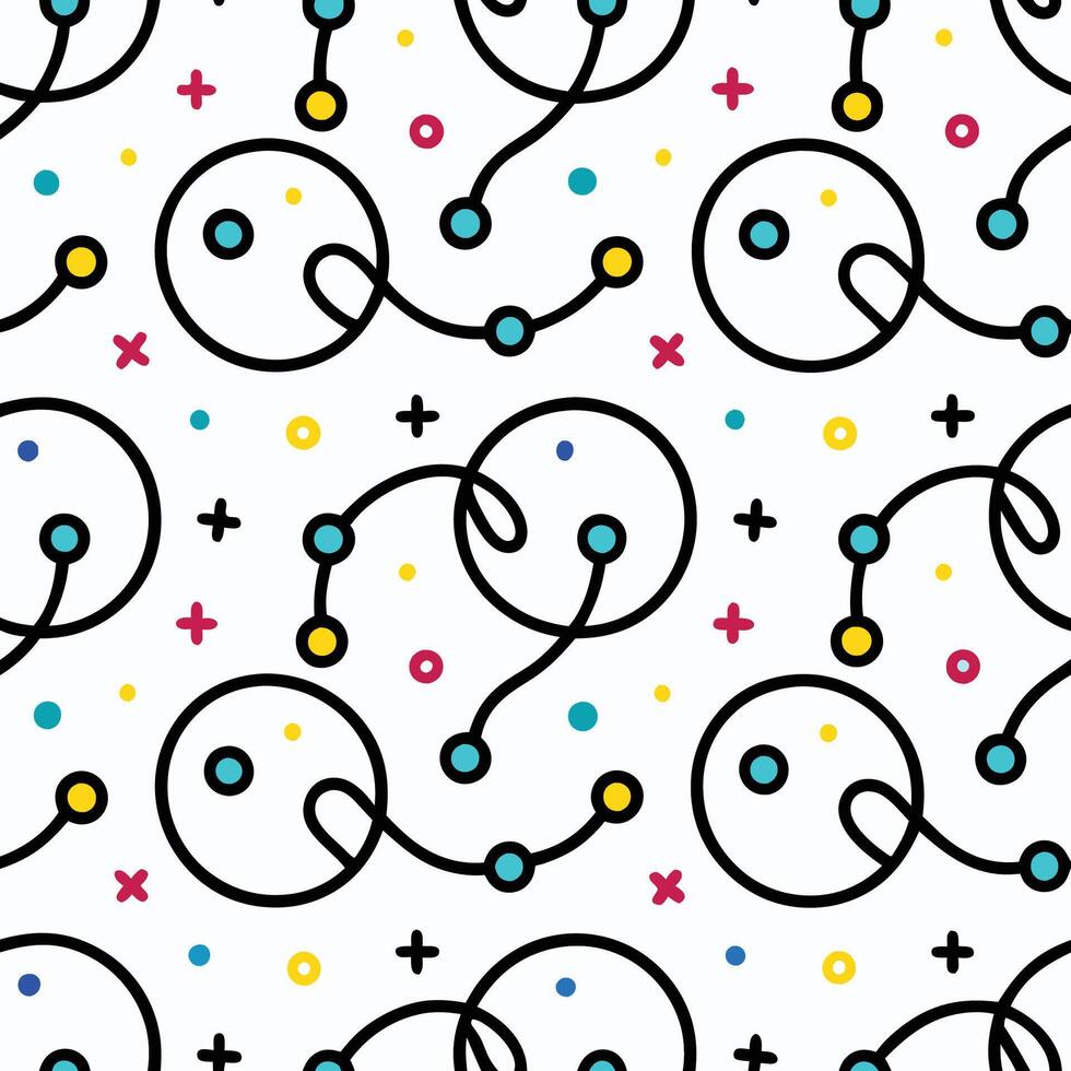 a seamless pattern with circles and dots white background vector