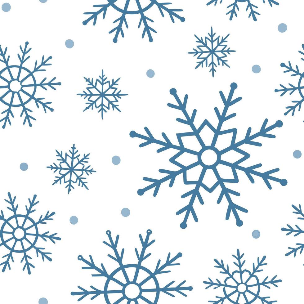 Elegant winter snow seamless pattern with delicate snowflakes and soft blue tones for a refined seasonal design concept as Refined winter snow pattern with delicate snowflakes and Clean Set 2 vector