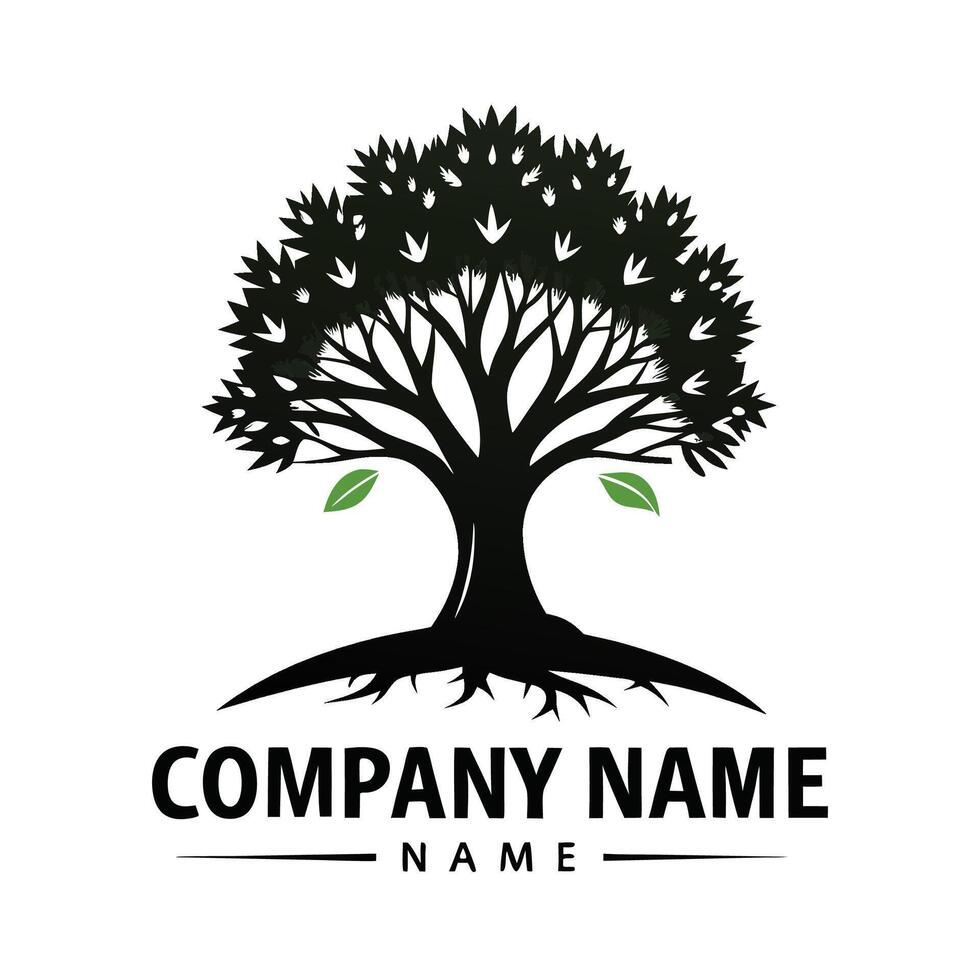 tree logo design illustration white background vector