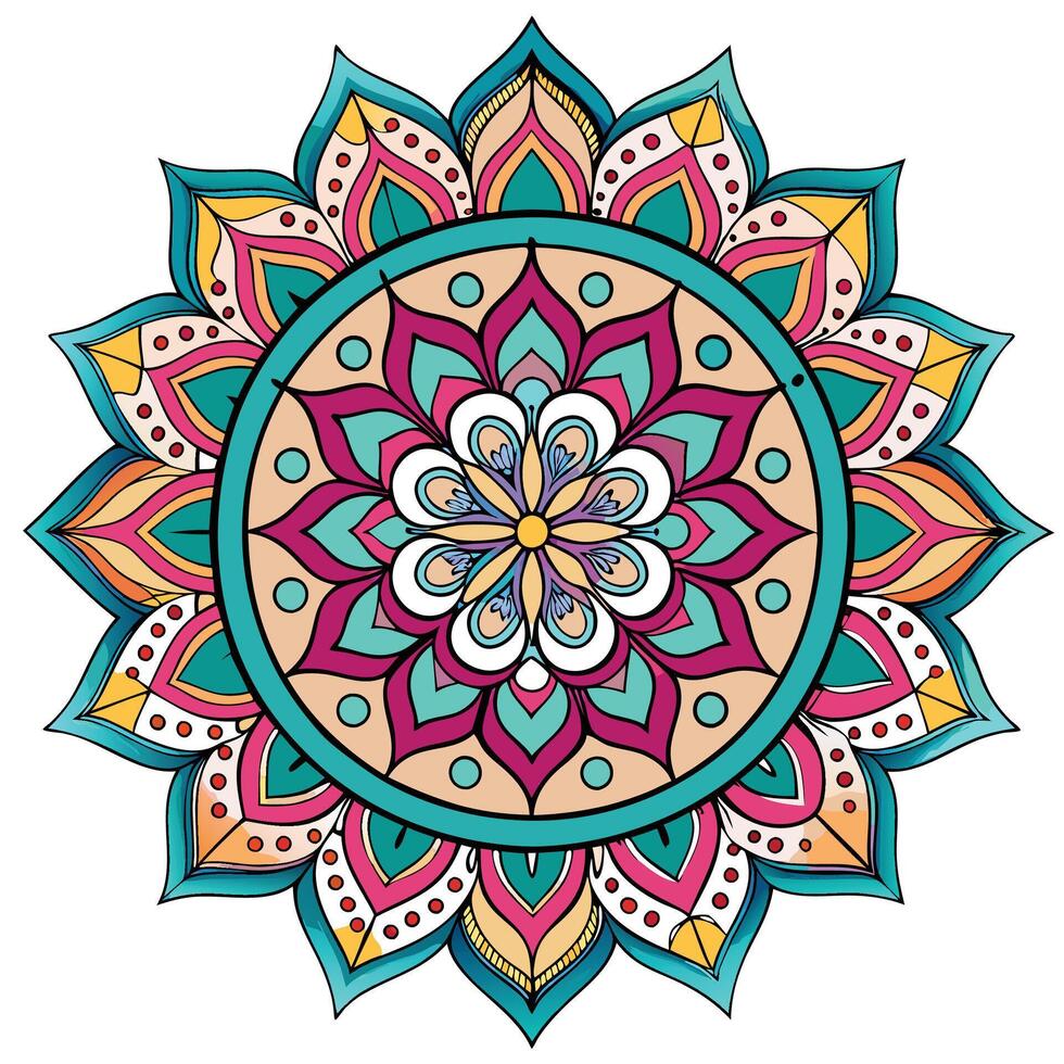 a colorful mandala design on a white background white background vector