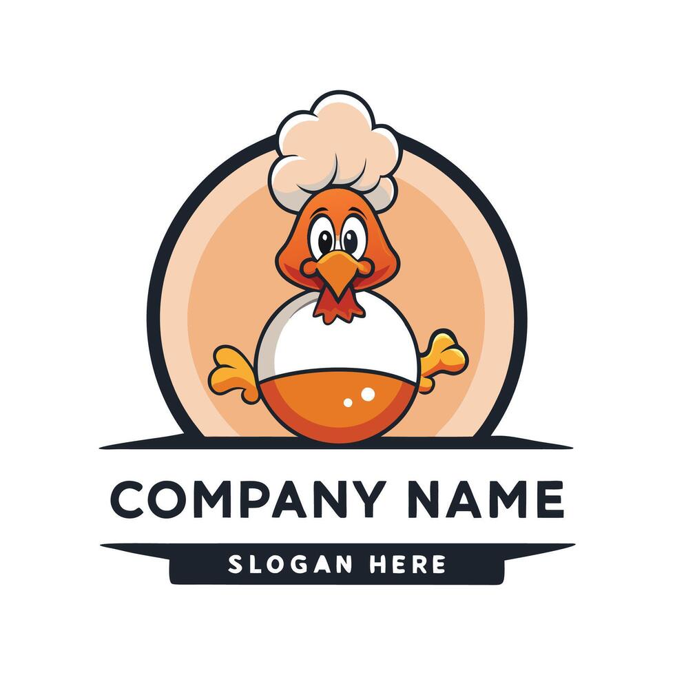a cartoon chicken with a chef hat on it white background vector