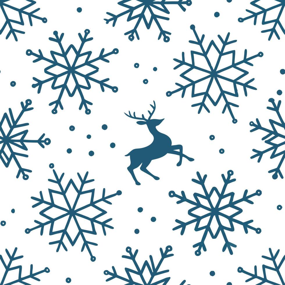 Elegant snowflake and reindeer seamless tile pattern with festive winter motifs concept as Elegant snowflakes paired with reindeer create a seamless tile pattern with festive winte Clean Set 2 vector