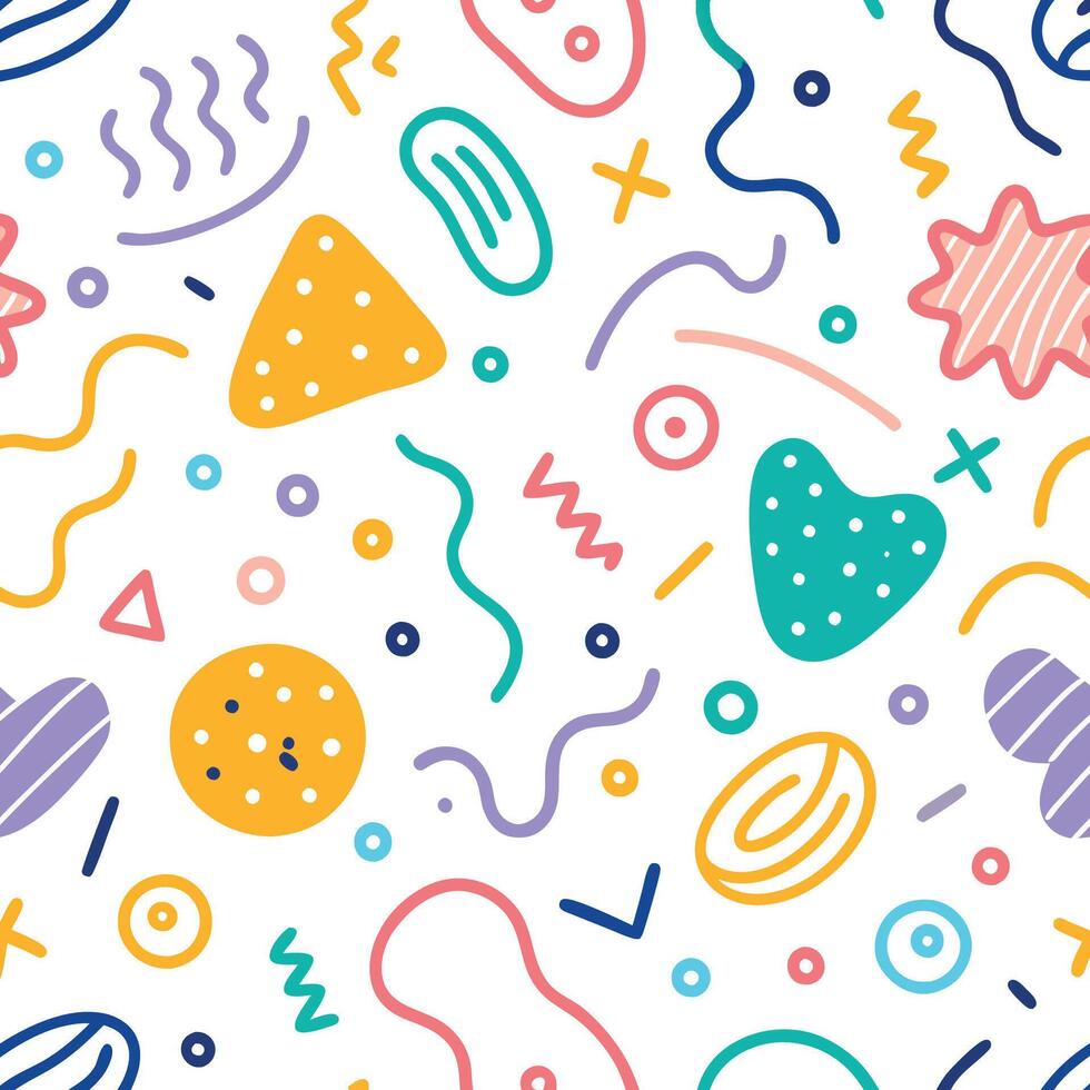seamless pattern with colorful and lines white background vector
