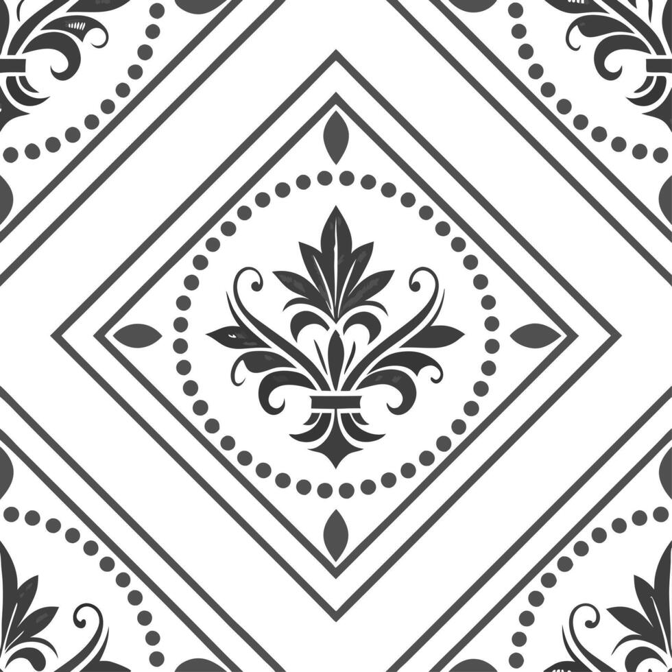 Elegant damask frame seamless tile pattern with intricate patterns and regal aesthetics concept as Intricate damask elegant frames create seamless tile patterns with regal aestheti Clean vector