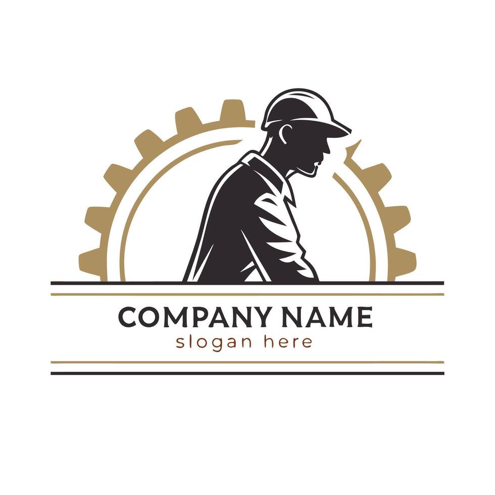 a man in a hard hat and hat is holding a wrench white background vector