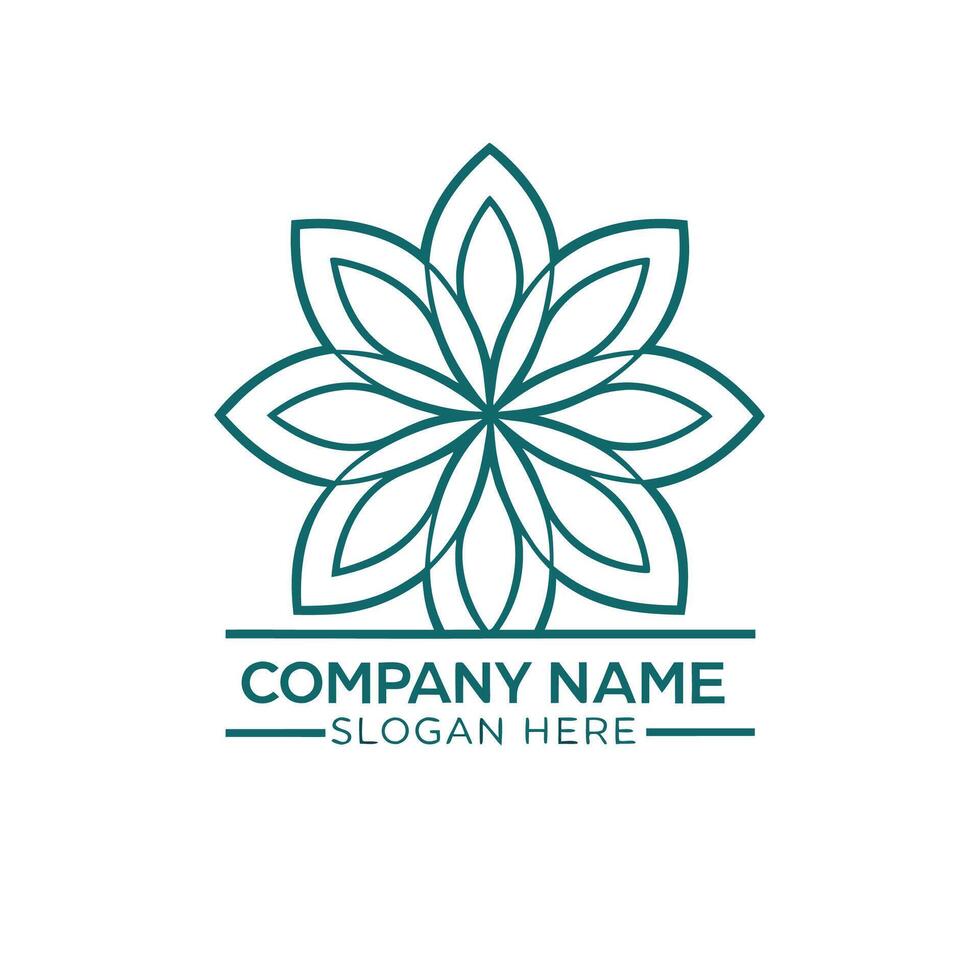 a logo for a company that is called flower white background vector