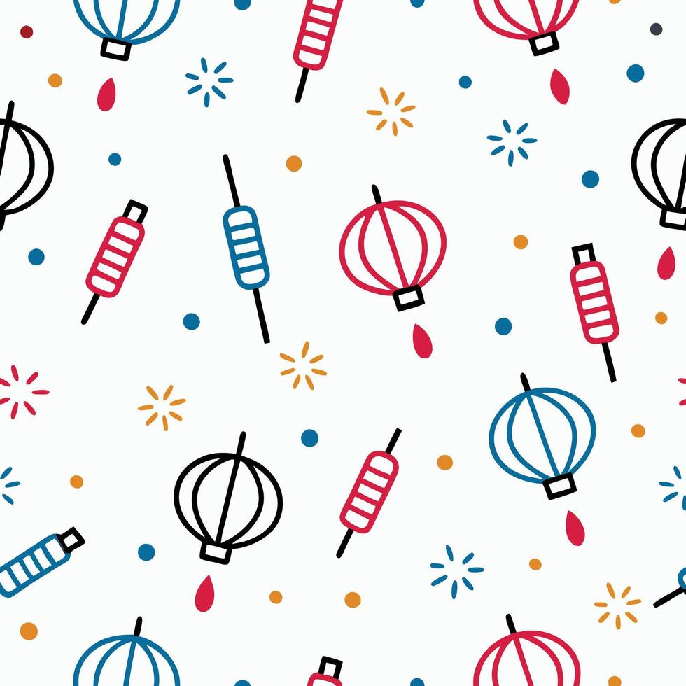 chinese new year seamless pattern white background vector