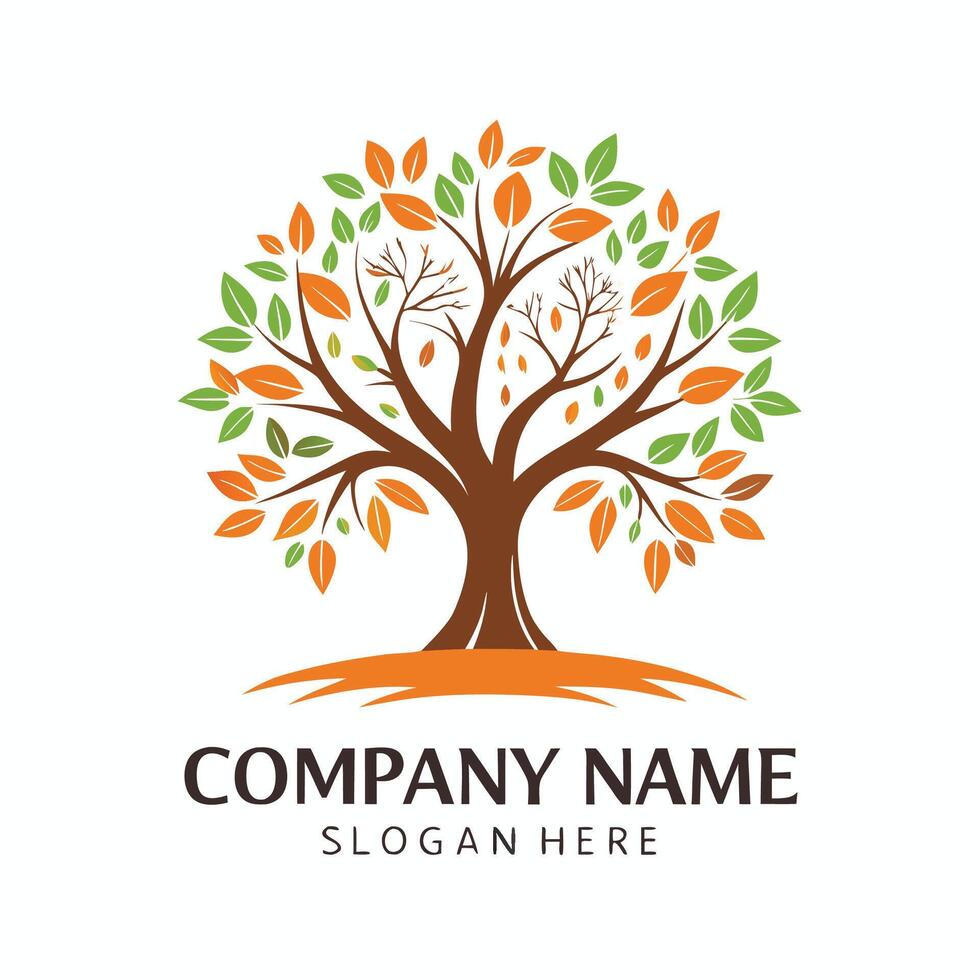 tree logo design template white background vector