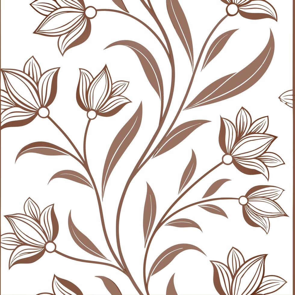 Design a seamless pattern featuring Art Nouveau botanical motifs with flowing lines in earthy tones concept as Create a seamless pattern showcasing Art Nouveau inspired botanical d Clean vector