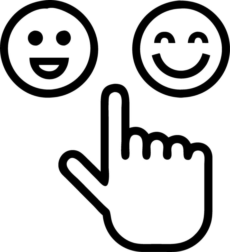 customer showing rating happy icon pink background customer satisfaction survey concept concept as A customer selects a happy icon on a pink background symbolizing satisfaction and Clean vector