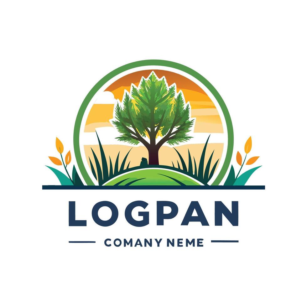 logan company logo design white background vector