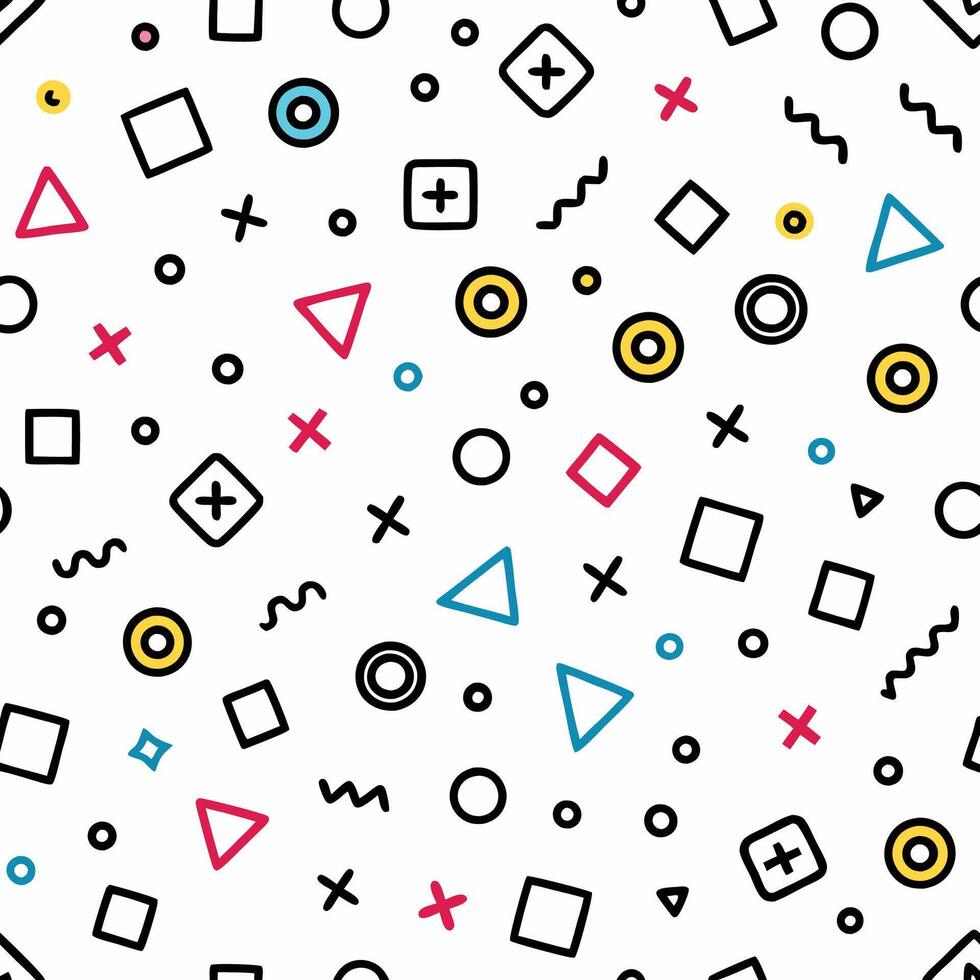 a circular pattern with colorful geometric shapes white background vector