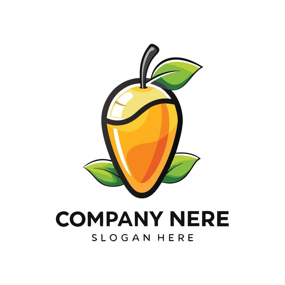 mango fruit logo design vector
