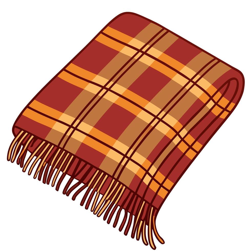 Cozy autumn plaid blanket seamless tile pattern with warm colors and classic design concept as Warm colors and classic plaid design create a cozy autumn plaid blanket seamless tile Clean vector