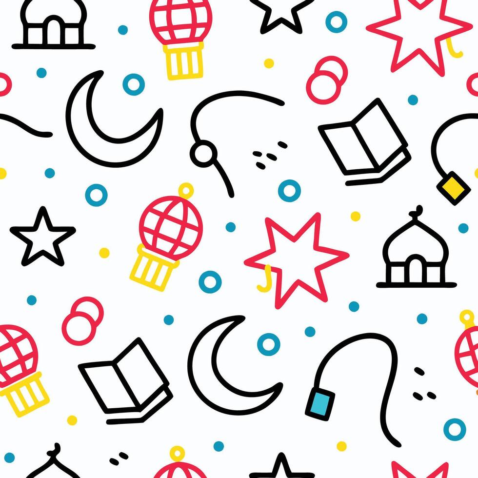 a seamless pattern with various symbols and objects vector
