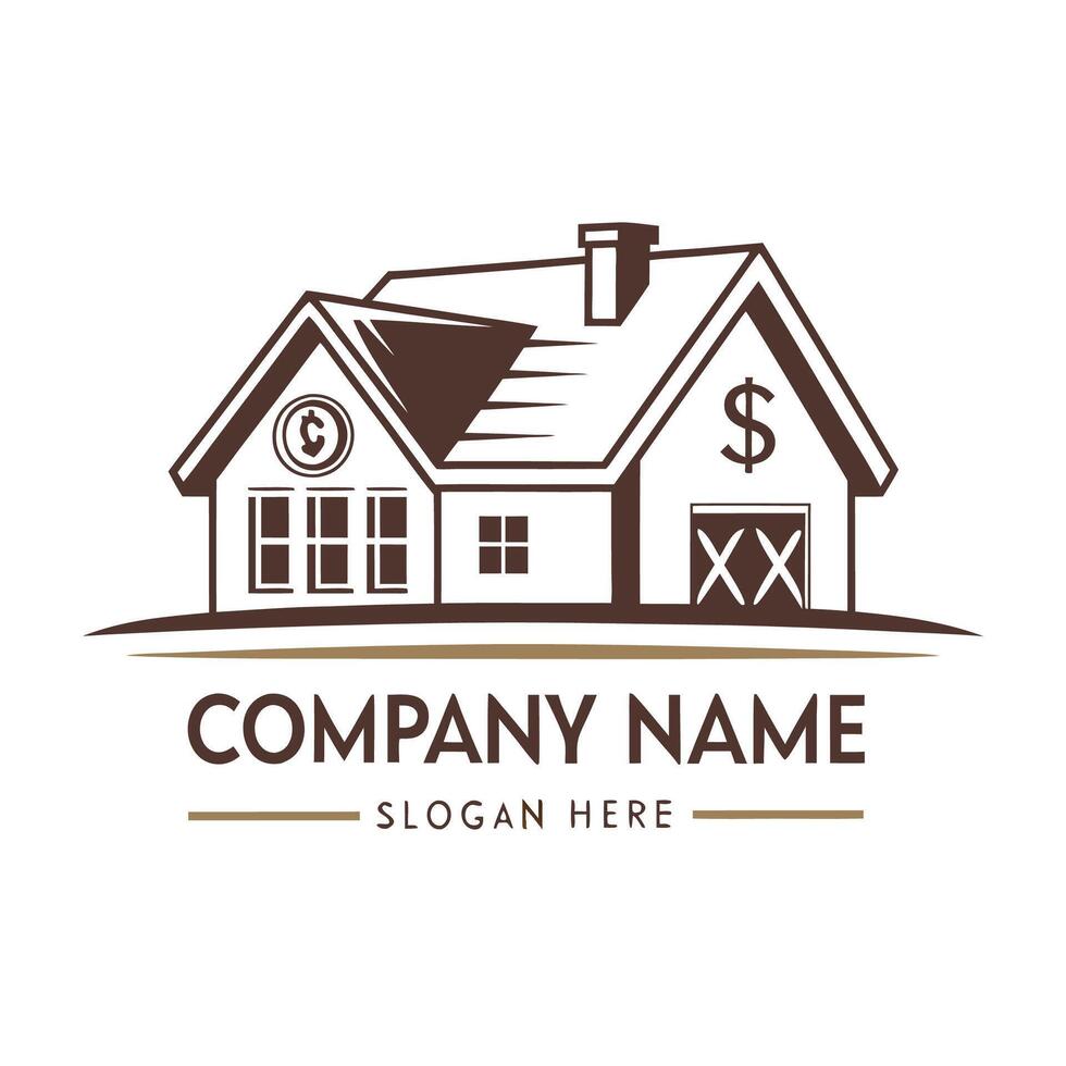 a house with a dollar sign on it and a dollar sign on the roof vector