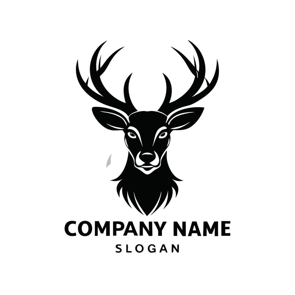 deer head logo template white background vector