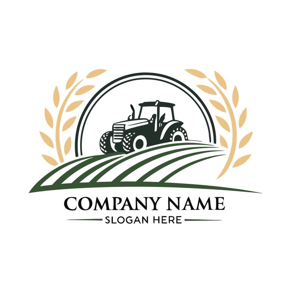 tractor logo design template white background, vector