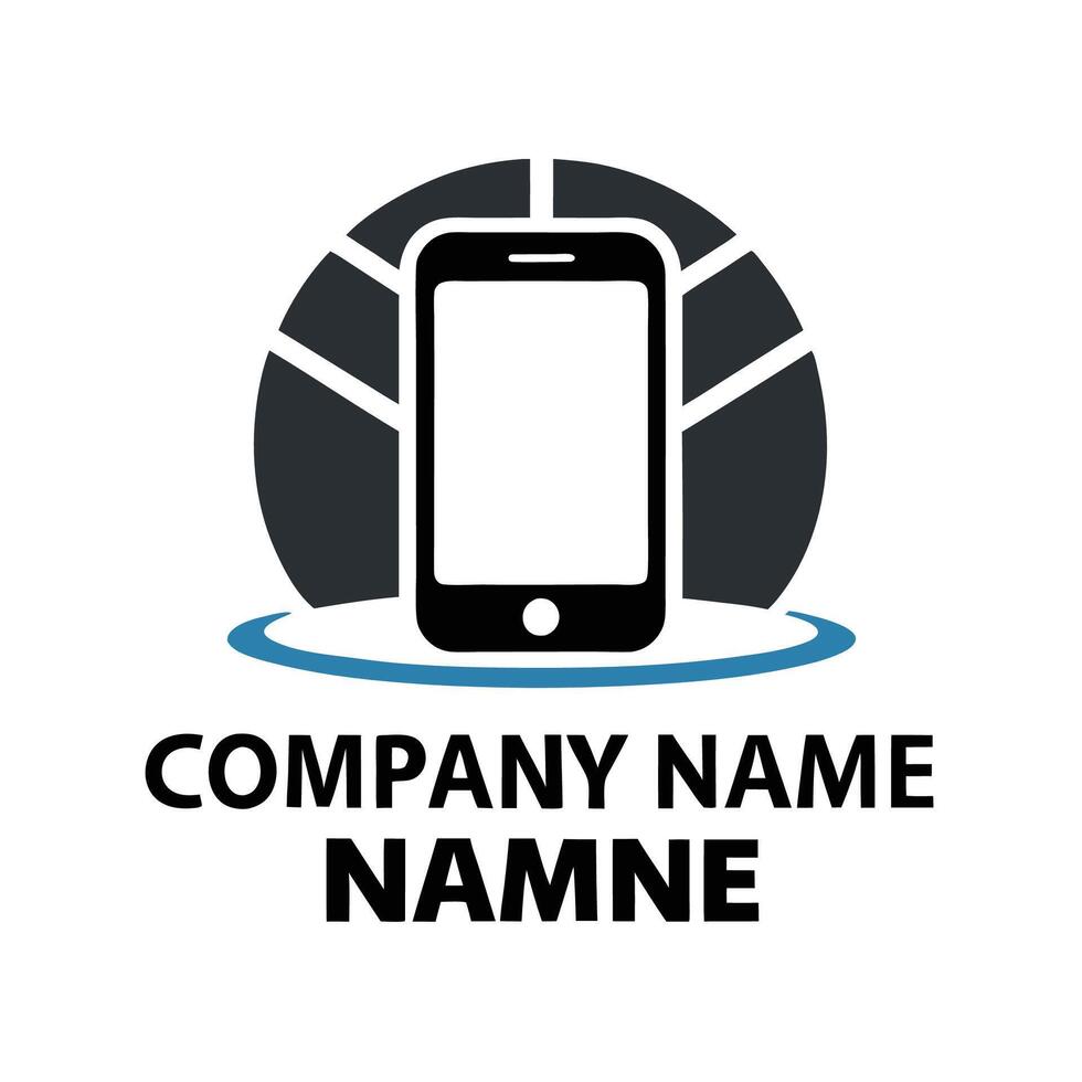a logo for a company name with a phone vector