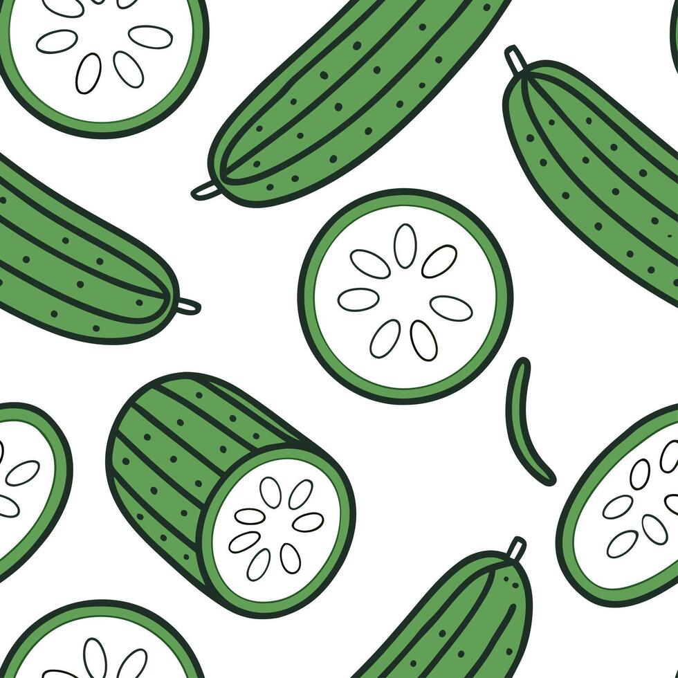 Cool cucumber seamless tile pattern with green tones perfect for a refreshing summer vibe concept as Cool green cucumber with fresh tones creates a seamless tile pattern perfect fo Clean vector