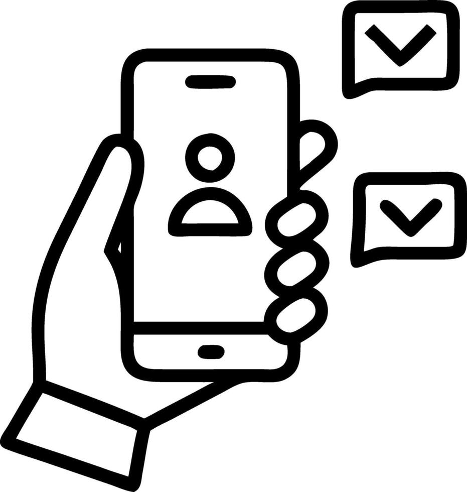 CONTACT US Businessman holding smartphone mail phone email icon customer support concept as Businessman holds smartphone with icons showcasing professional communication support ou Clean vector